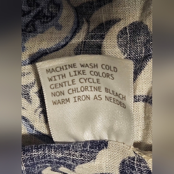 Rachel Zoe Blue & Cream Linen Blend Paisley Print Wide Leg Pants Size 3X NWT - Picture 12 of 12